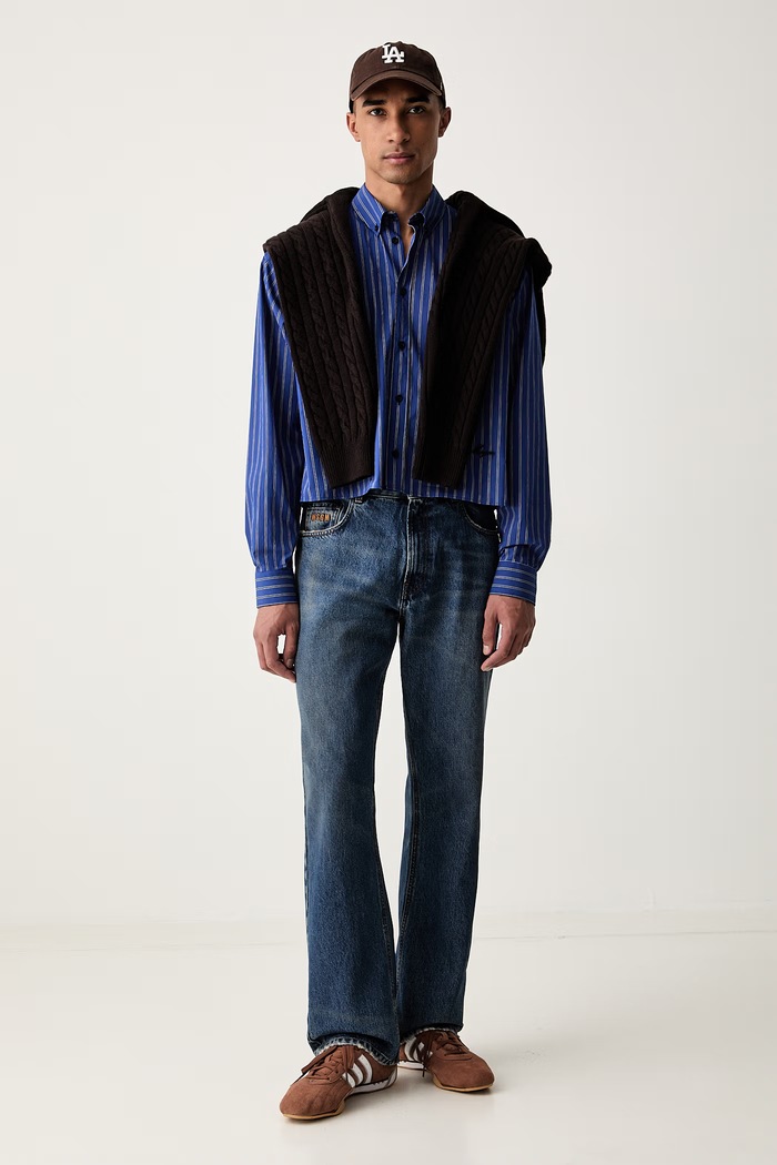MSGM jeansy straight męskie 4140MP231L.267593 niebieski AW26