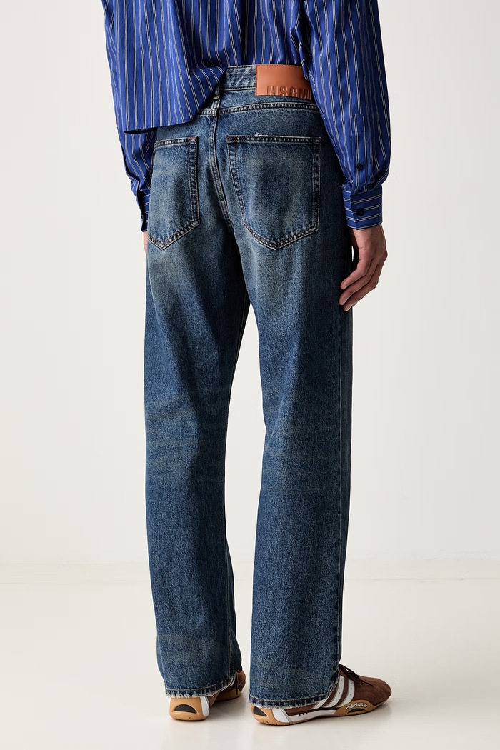 Odzież MSGM jeansy straight męskie 4140MP231L.267593 niebieski