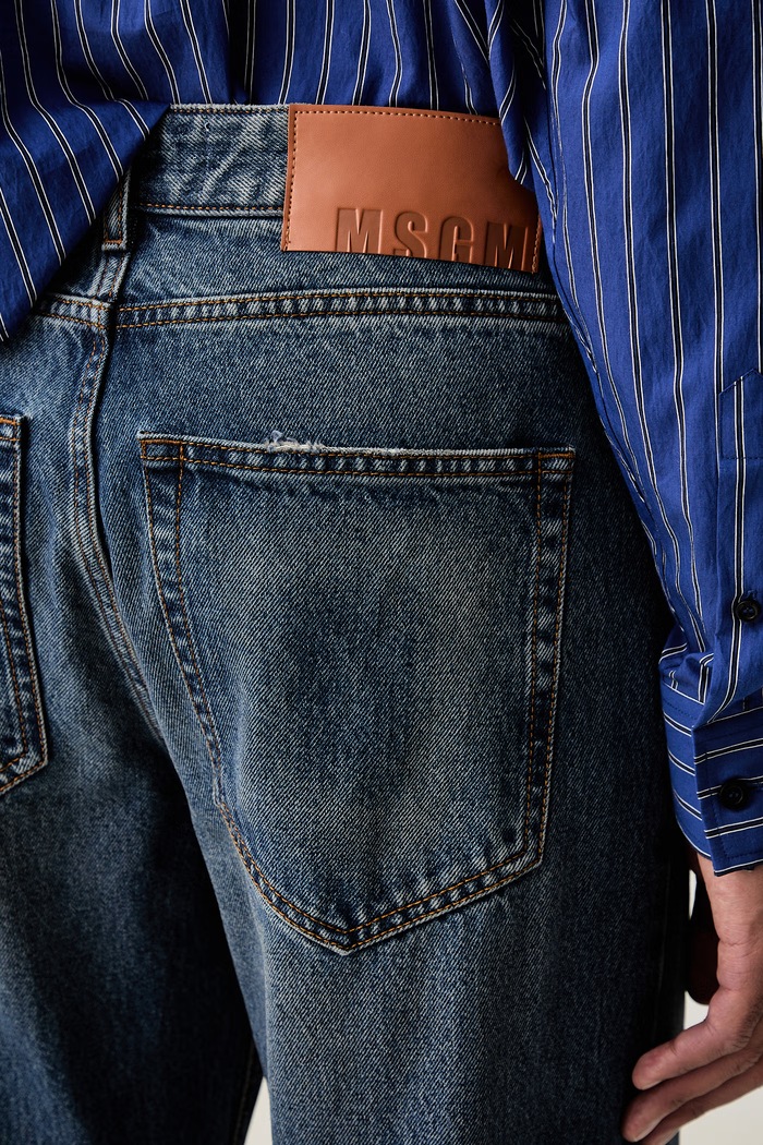 MSGM jeansy straight męskie niebieski 4140MP231L.267593