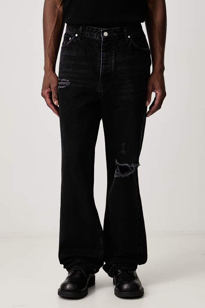 Represent Jeansy straight męskie czarny MLM101108