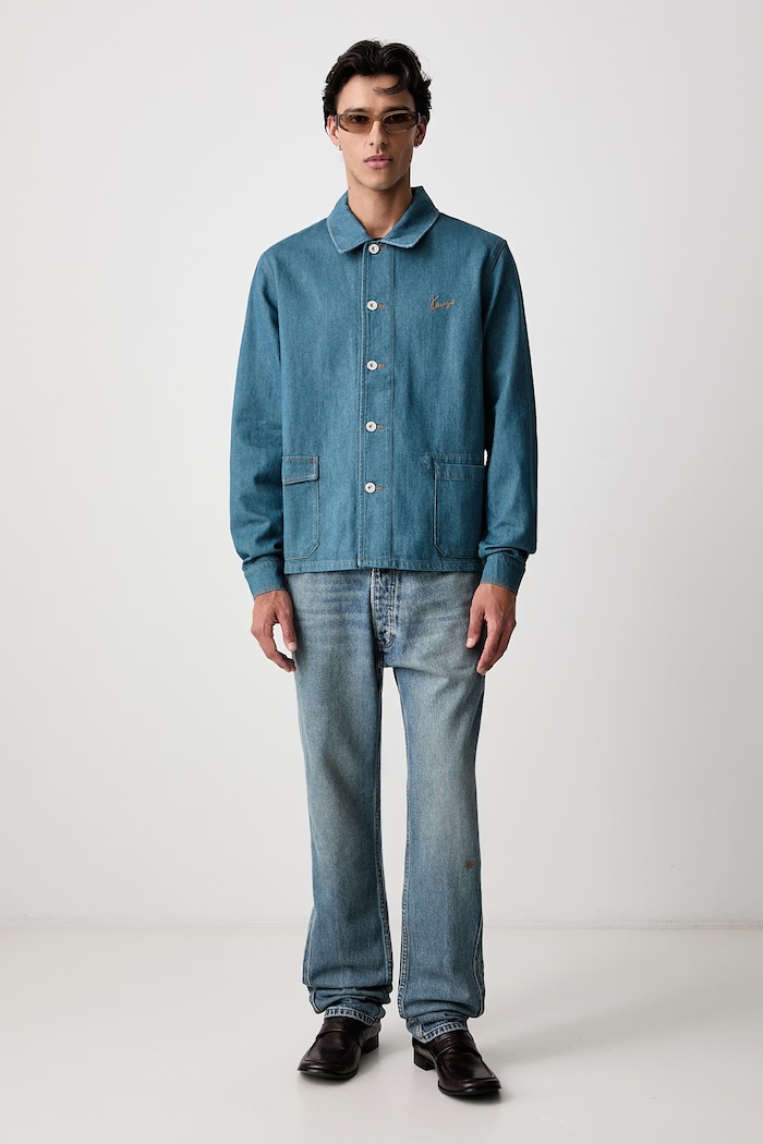RHUDE Jeansy straight męskie RHPF26DP01012 niebieski AW26