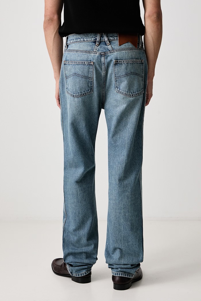 Odzież RHUDE Jeansy straight męskie RHPF26DP01012 niebieski