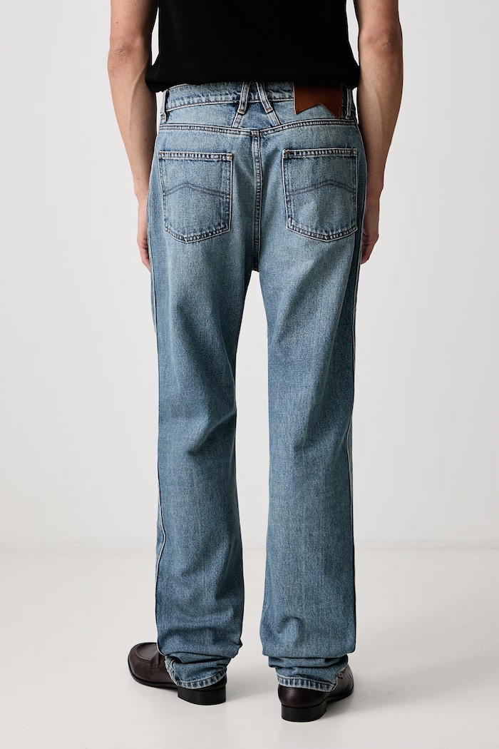 Odzież RHUDE Jeansy straight męskie RHPF26DP01012 niebieski