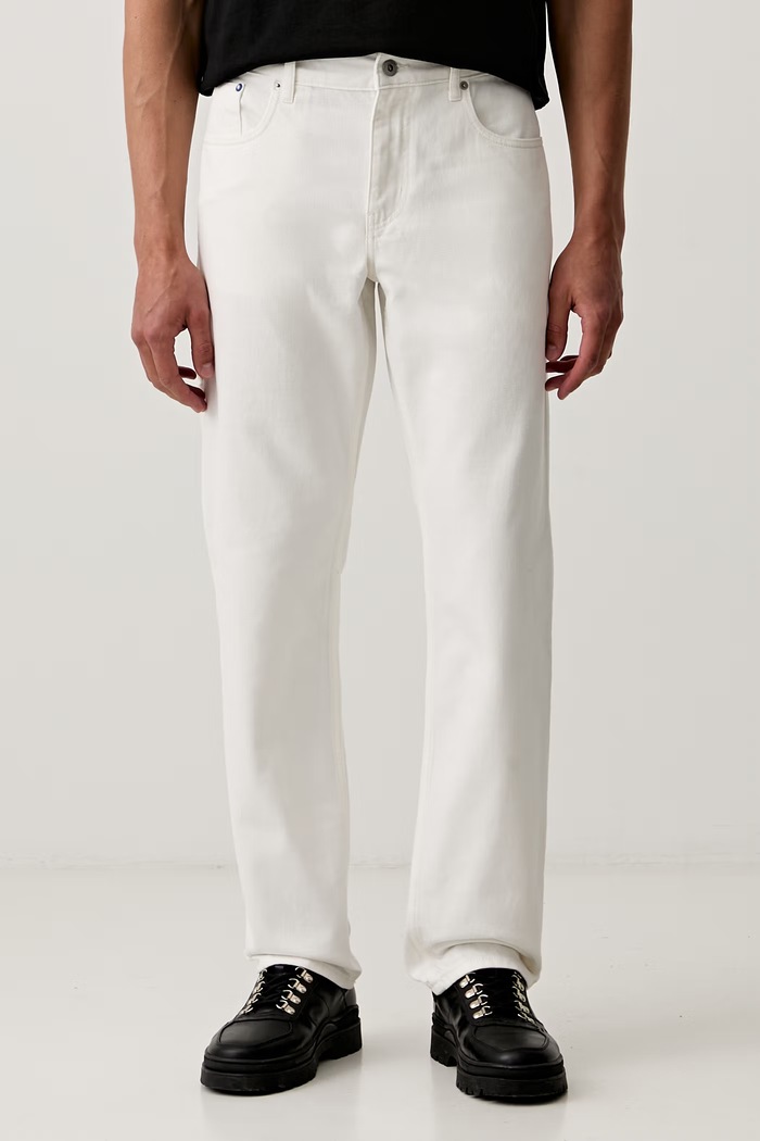 Karl Lagerfeld Jeans jeansy straight męskie biały B3M10031