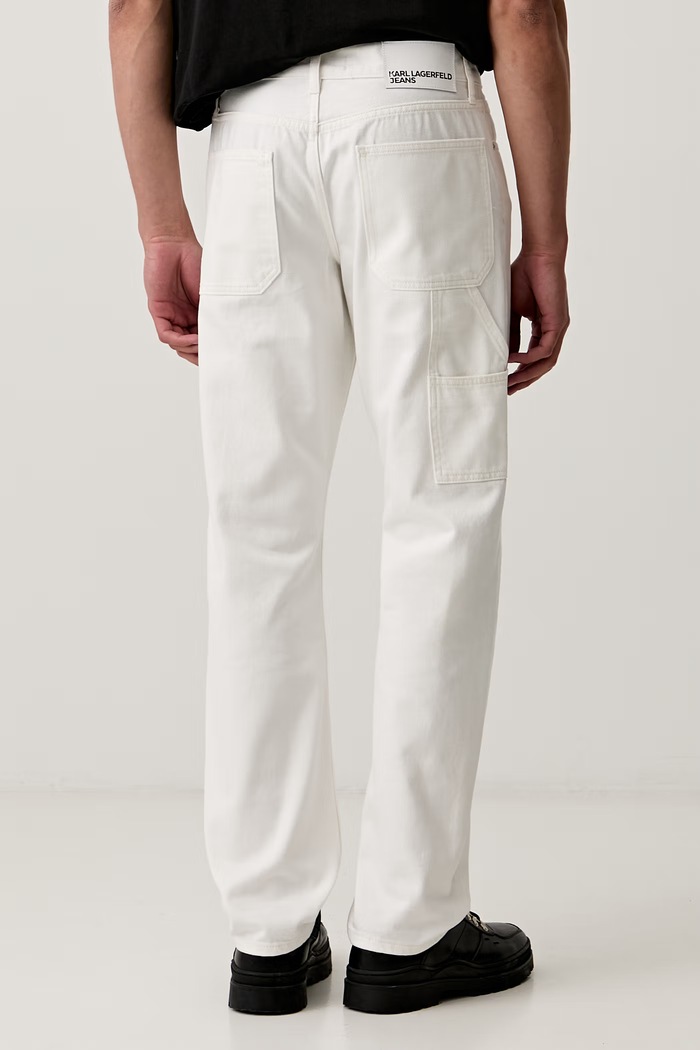 Odzież Karl Lagerfeld Jeans jeansy straight męskie B3M10031 biały