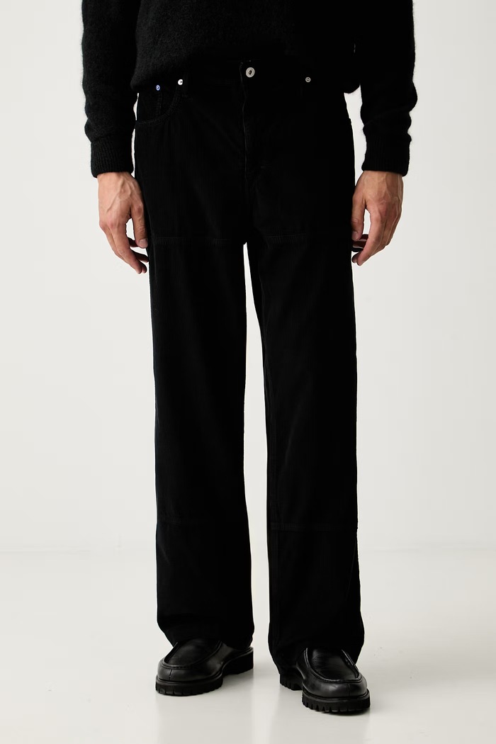 Karl Lagerfeld Jeans spodnie męskie sztruksowe czarny B3M10017