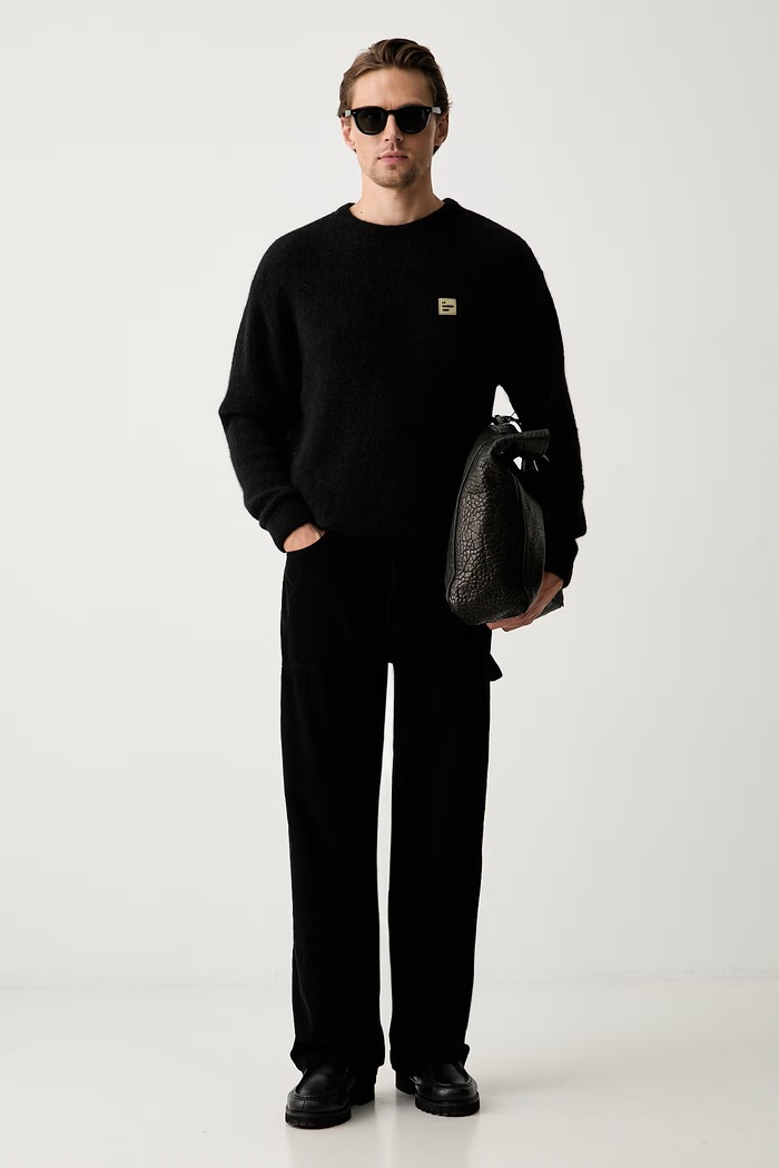 Karl Lagerfeld Jeans spodnie męskie sztruksowe B3M10017 czarny AW26