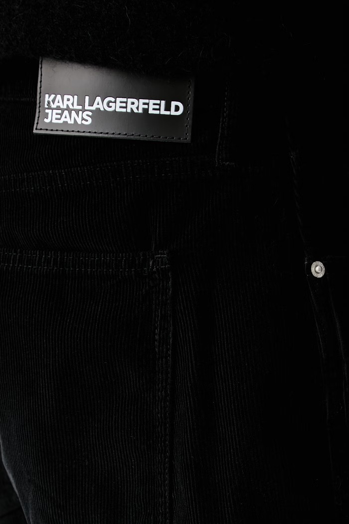 Karl Lagerfeld Jeans spodnie męskie sztruksowe czarny B3M10017