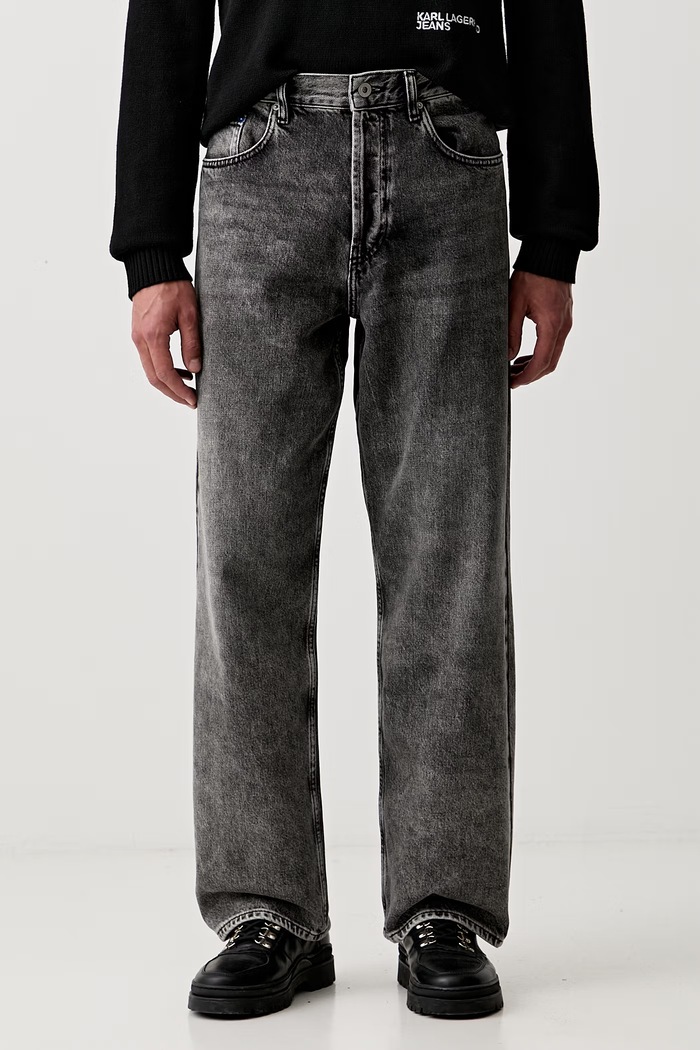 Karl Lagerfeld Jeans jeansy relaxed fit męskie szary B3M10006