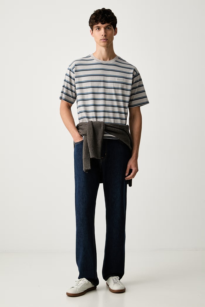 7 FOR ALL MANKIND ravne kavbojke moške 7TD80066 mornarsko modra AW26