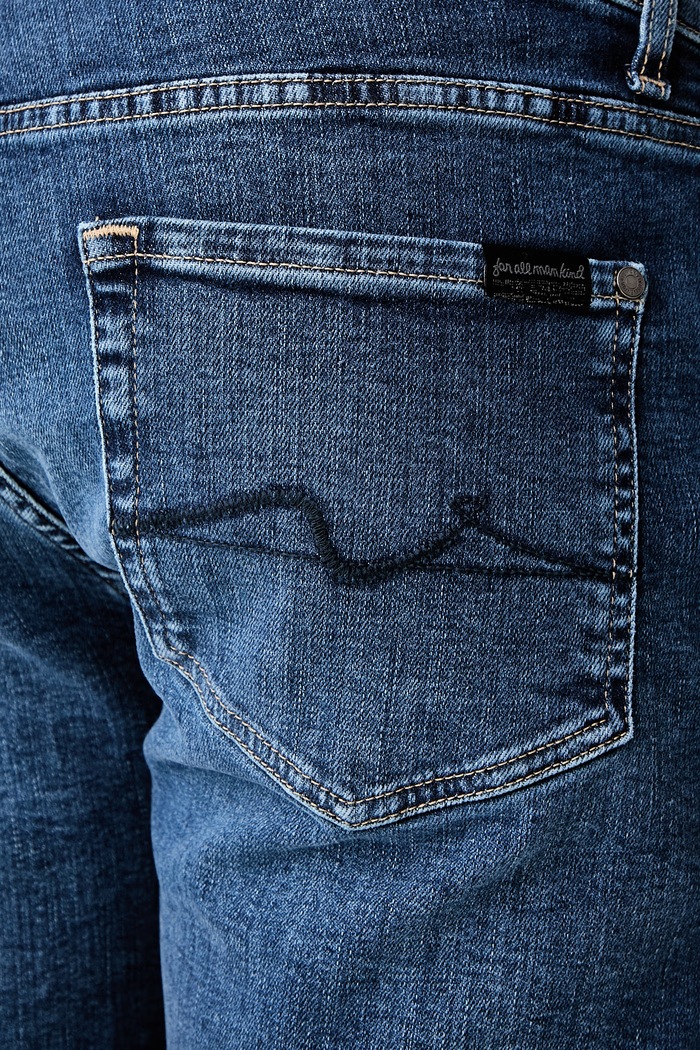 7 FOR ALL MANKIND jeansy slim taper męskie niebieski 7TB00C42