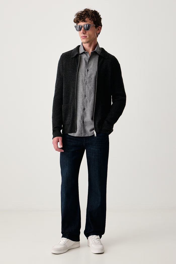 7 FOR ALL MANKIND Jeansy straight męskie 7TC8083L granatowy AW26