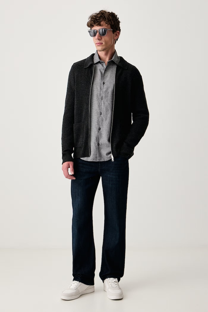 7 FOR ALL MANKIND Jeansy straight męskie 7TC8083L granatowy AW26