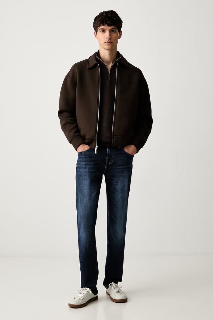 7 FOR ALL MANKIND slim kavbojke moške 7TC40C42 mornarsko modra AW26