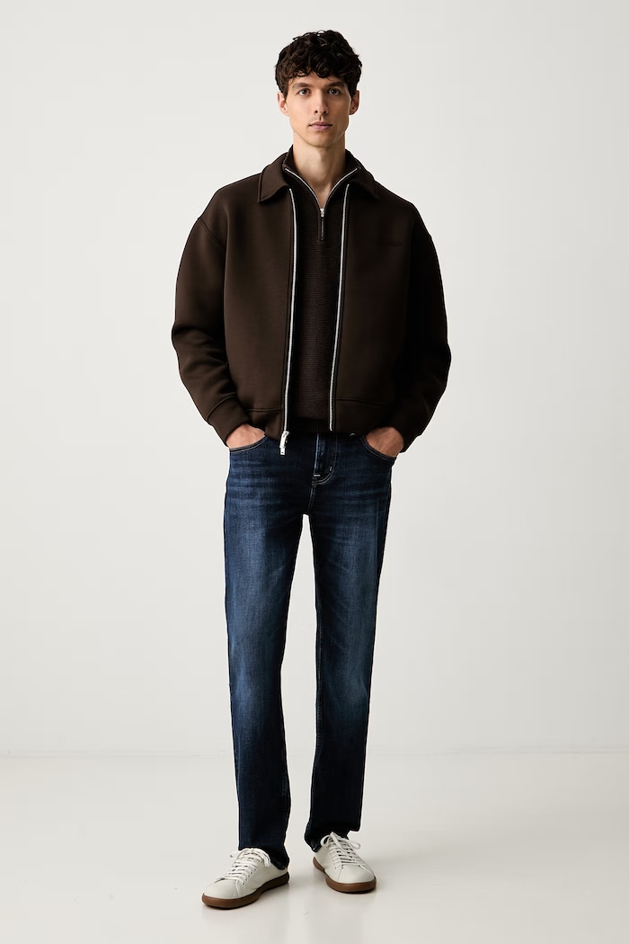 7 FOR ALL MANKIND slim kavbojke moške 7TC40C42 mornarsko modra AW26