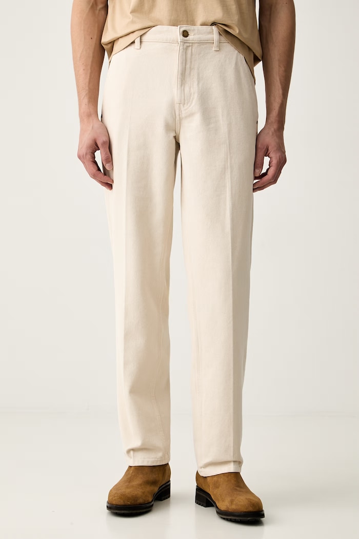 Michael Kors jeansy regular męskie beżowy CT6900UHNG