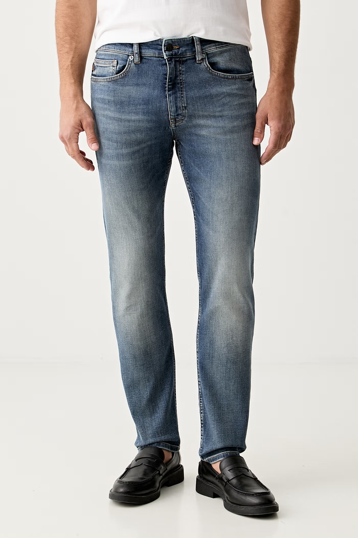 BOSS Orange jeansy slim fit męskie DELAWARE niebieski 50564539