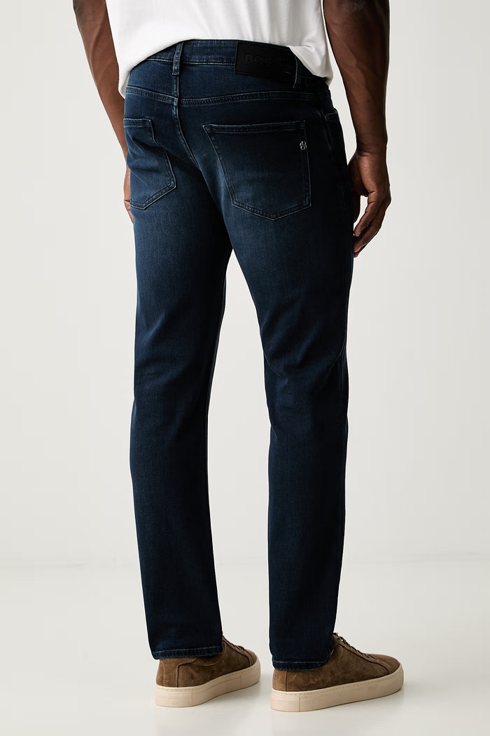 Odjeća BOSS slim fit traperice za muškarce P-Delaware 50566914 mornarsko plava