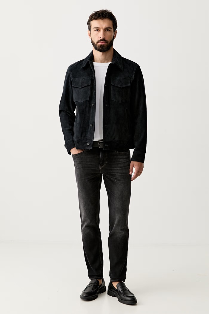 BOSS jeansy regularne męskie H-Re.Maine 50566912 czarny AW26