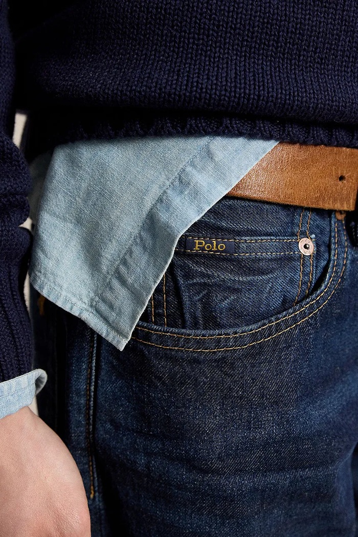 Polo Ralph Lauren ravne kavbojke moške modra 710B21046