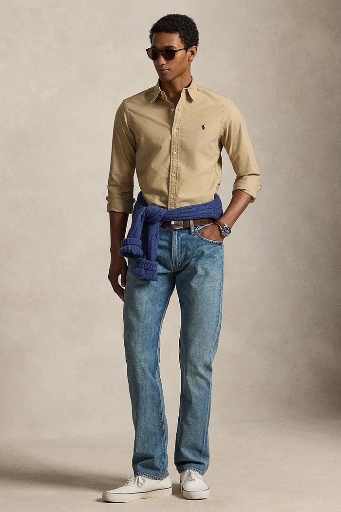 Odzież Polo Ralph Lauren jeansy straight męskie 710B21047 niebieski