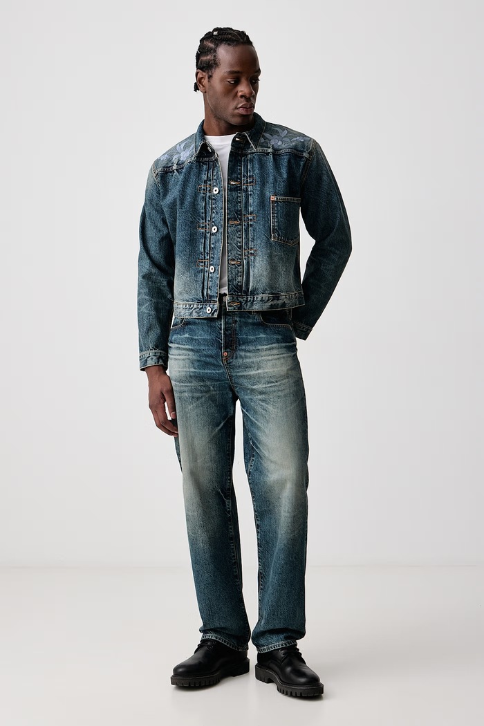 Kenzo Jeansy straight męskie FG65DP3366U8 niebieski AW26