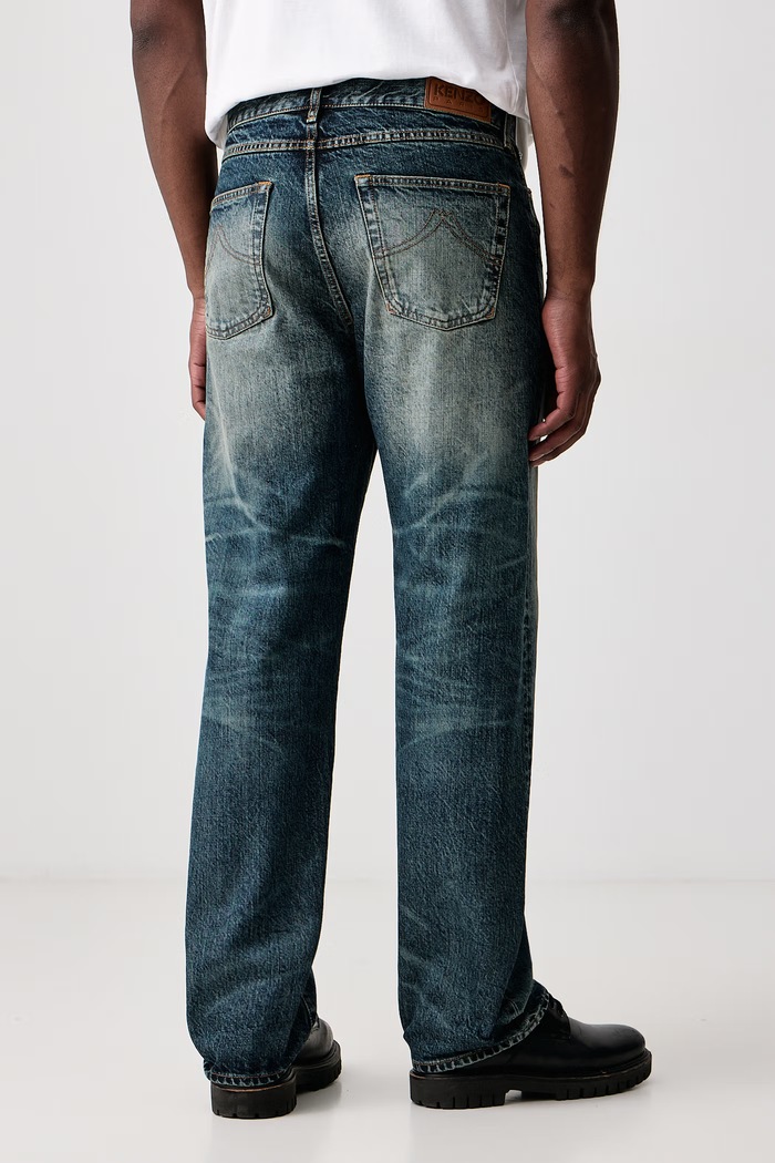Odzież Kenzo Jeansy straight męskie FG65DP3366U8 niebieski