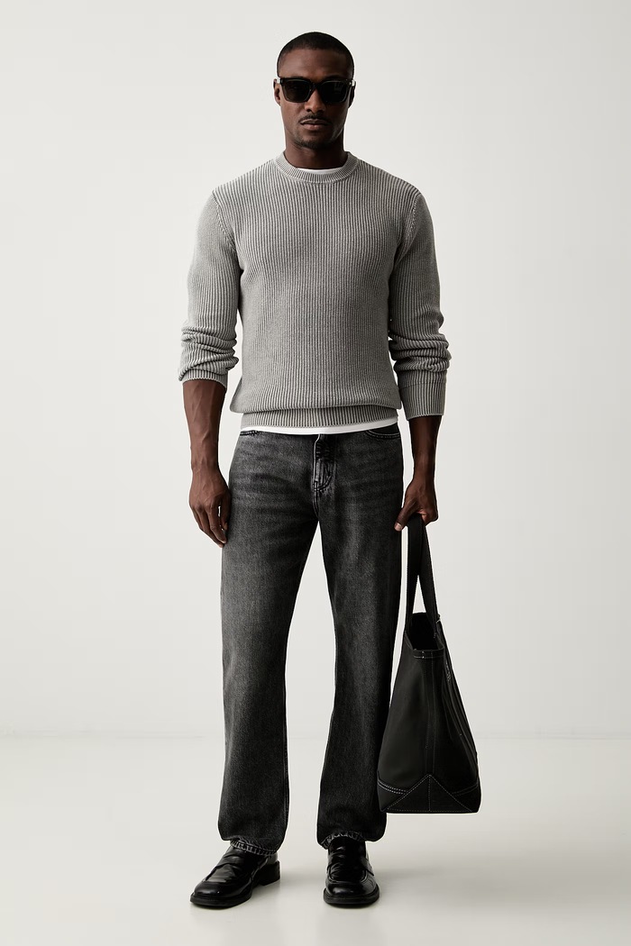 Marc O'Polo jeansy straight męskie 5000009732 szary AW26