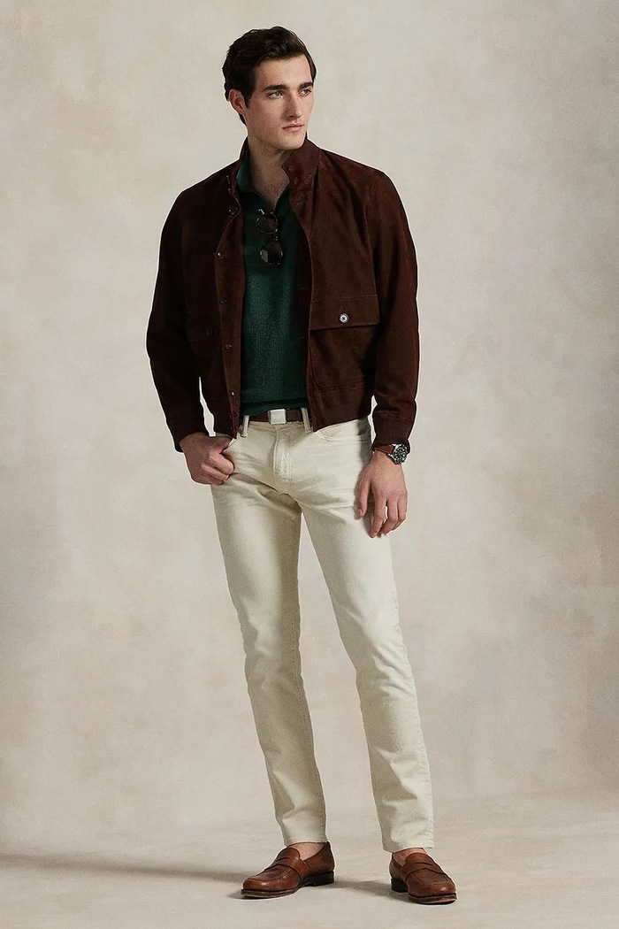 Odzież Polo Ralph Lauren jeansy slim fit męskie 710973867 beżowy