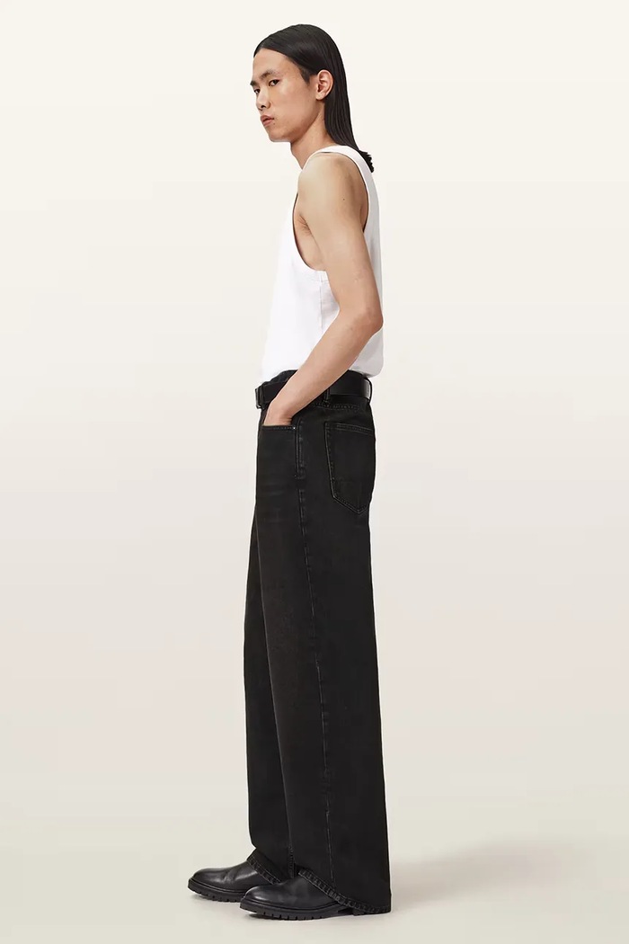 AllSaints blugi wide leg pentru bărbați LENNY maro M003EE