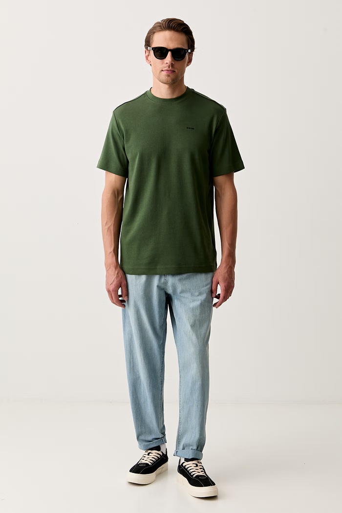 G-Star дънки relaxed fit мъжки Pleated Chino Denim Relaxed Tapered D29381.E356 син AW26