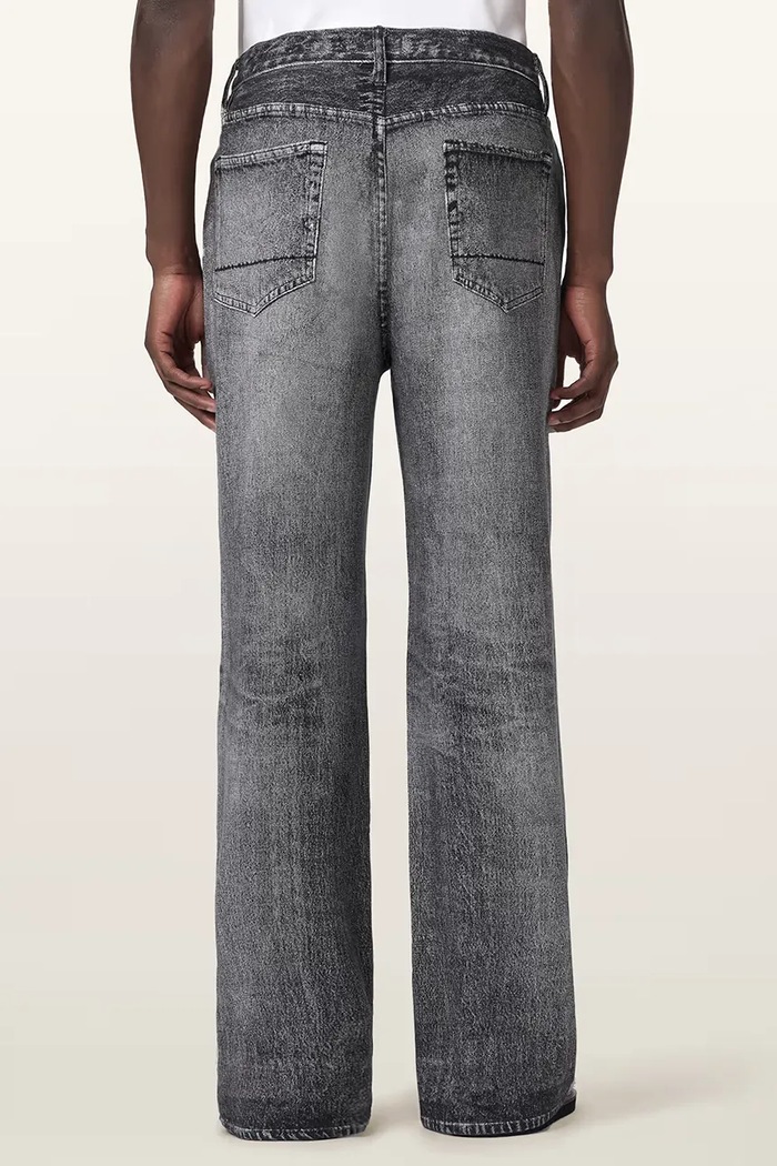 AllSaints blugi wide leg pentru bărbați LENNY M023EE gri AW26