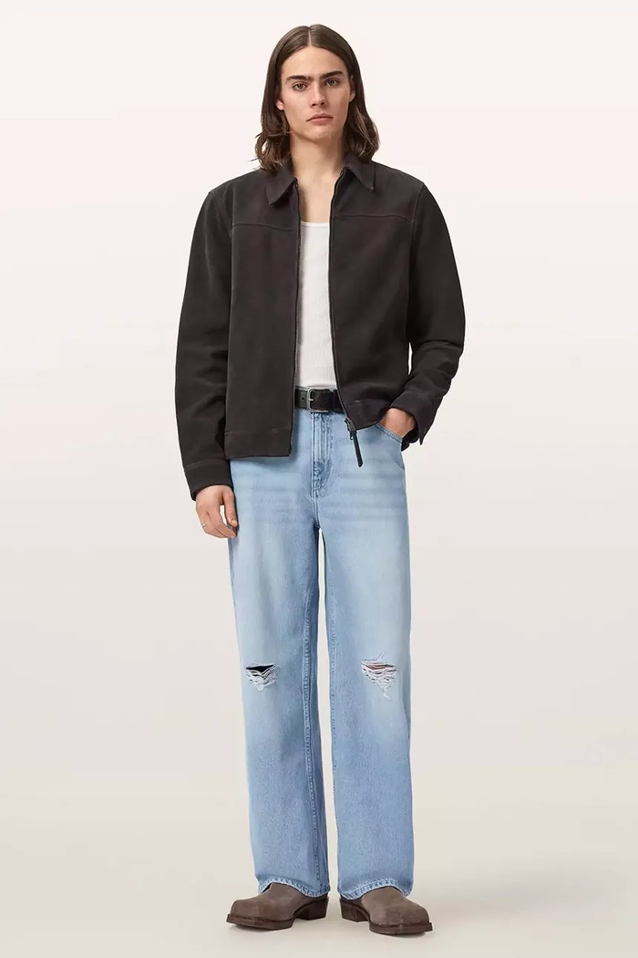 Oblečenie AllSaints rifle straight pánske LENNY M020EE modrá