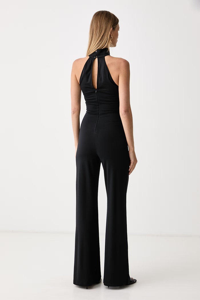 Odzież Le Privé Kombinezon damski z wiskozą MAELLE JUMPSUIT NOIR LP00827 czarny