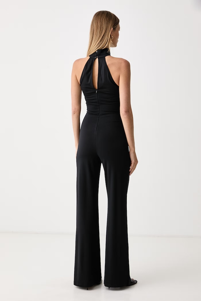 Odzież Le Privé Kombinezon damski z wiskozą MAELLE JUMPSUIT NOIR LP00827 czarny