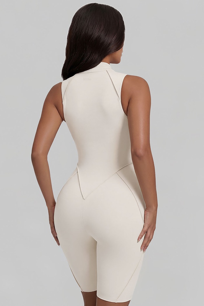 BetterMe Kombinezon sportowy damski Closed-Back BDS00049 beżowy AW26