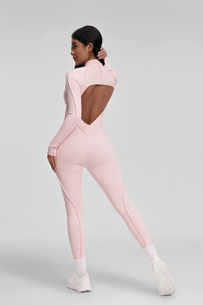 Odzież BetterMe Kombinezon sportowy damski Full-Length Catsuit BDS00009 różowy