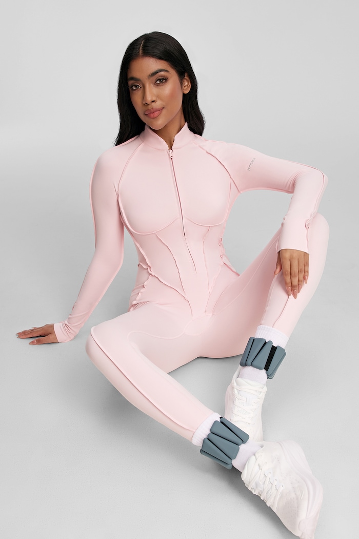 Kombinezon sportowy damski Full-Length Catsuit BetterMe różowy BDS00009