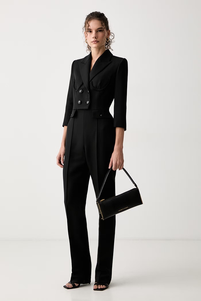 Elisabetta Franchi Костюм-комбинезон для женщин с шерстью TU06766E2 чёрный AW26