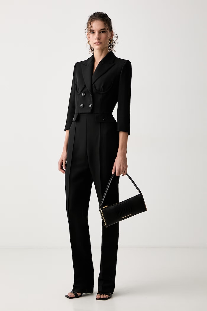 Elisabetta Franchi Костюм-комбинезон для женщин с шерстью TU06766E2 чёрный AW26