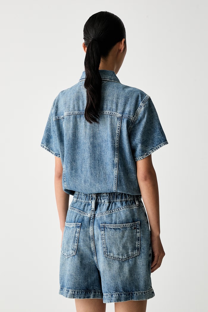 Дрехи Tommy Jeans гащеризон дамски от деним DW0DW22881 син