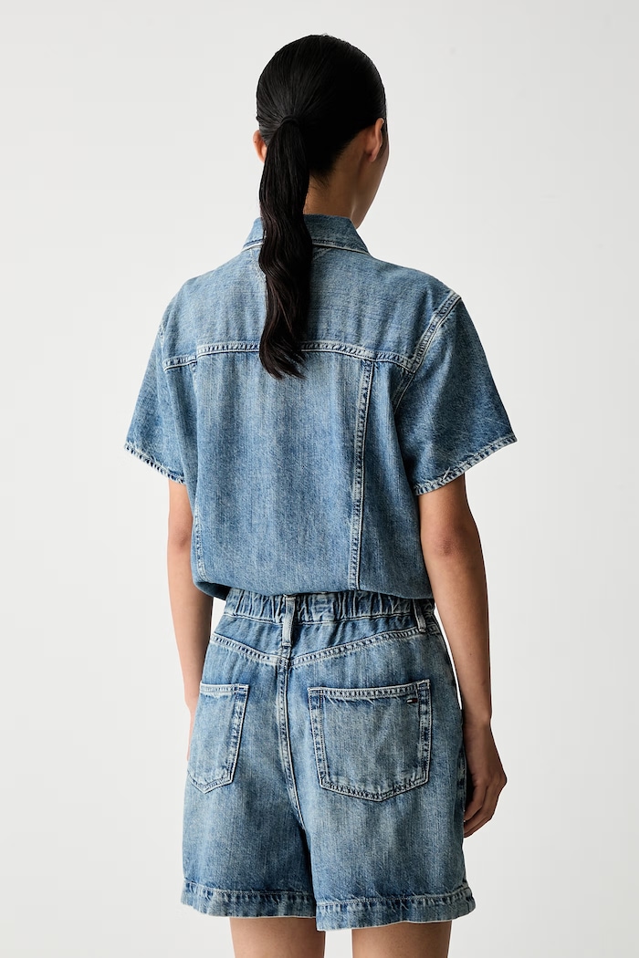 Дрехи Tommy Jeans гащеризон дамски от деним DW0DW22881 син