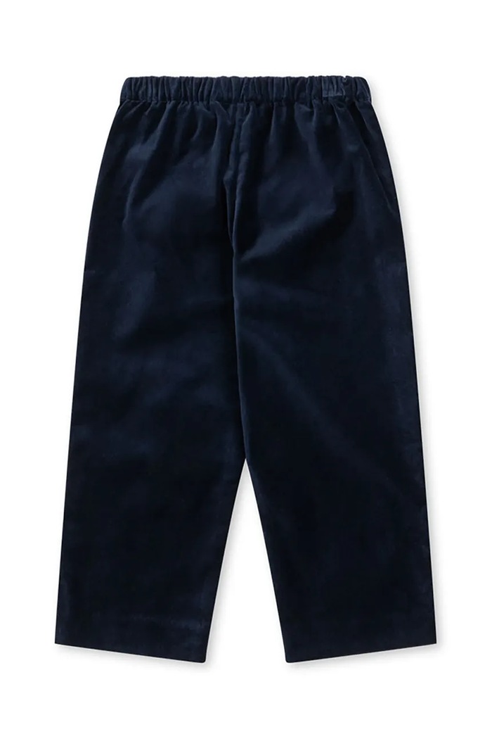 Konges Sløjd Spodnie straight dziecięce bawełniane z elastanem ROCKY PANTS KS108118.9BY2 granatowy AW26