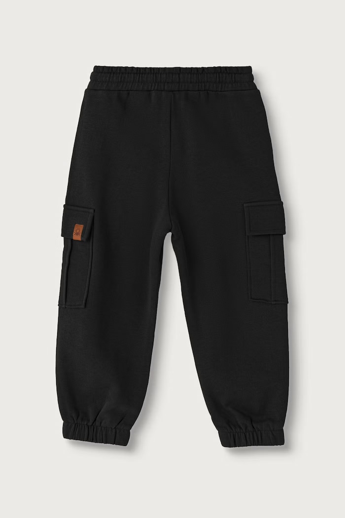 United Colors of Benetton Pantaloni de trening pentru copii din bumbac 3J68CF079.G.Seasonal negru AW26