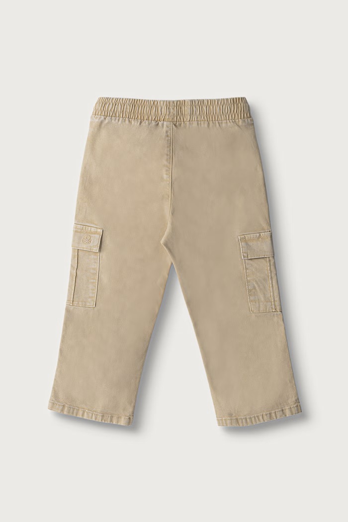 United Colors of Benetton Spodnie cargo dziecięce bawełniane z elastanem 44KYGF038.P.Seasonal beżowy AW26
