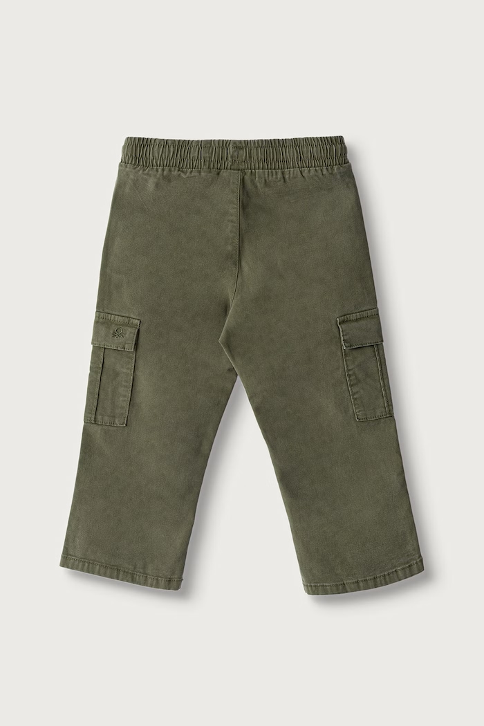 United Colors of Benetton Spodnie cargo dziecięce bawełniane z elastanem 44KYGF038.P.Seasonal turkusowy AW26