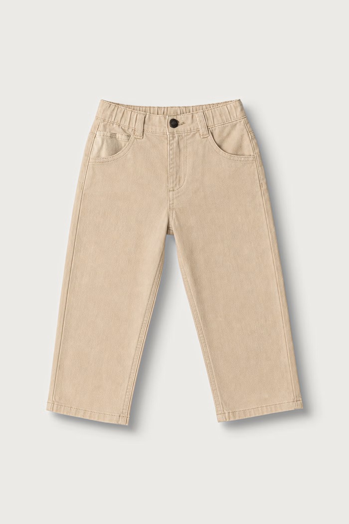United Colors of Benetton Spodnie dziecięce bawełniane z elastanem beżowy 46F5GF037.P.Seasonal