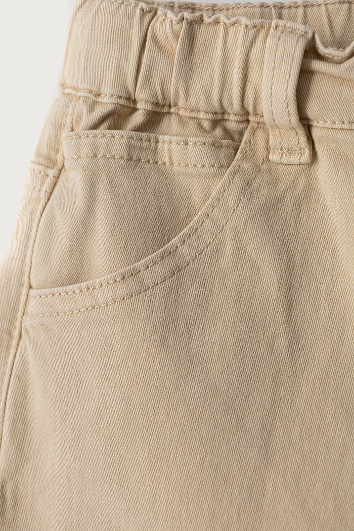 Chłopiec United Colors of Benetton Spodnie dziecięce bawełniane z elastanem 46F5GF037.P.Seasonal beżowy