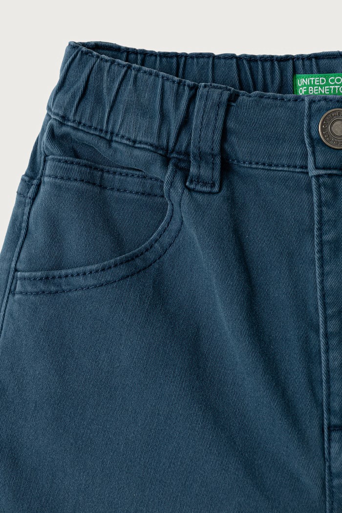 Chłopiec United Colors of Benetton Spodnie dziecięce bawełniane z elastanem 46F5GF037.P.Seasonal granatowy