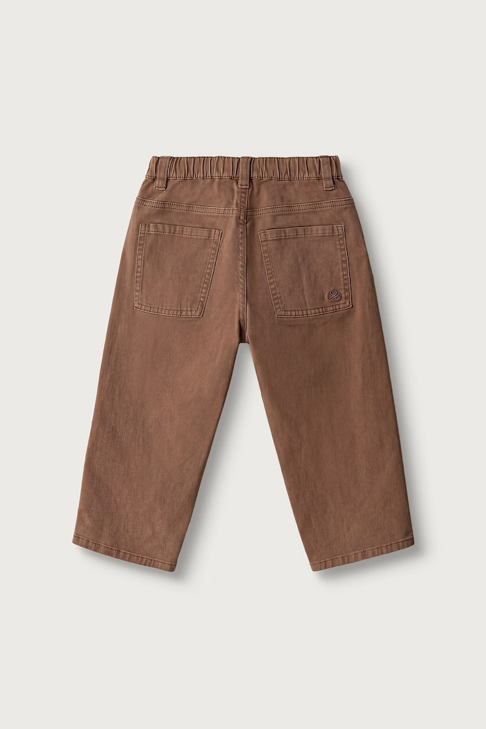 United Colors of Benetton Spodnie dziecięce bawełniane z elastanem 46F5GF037.P.Seasonal brązowy AW26